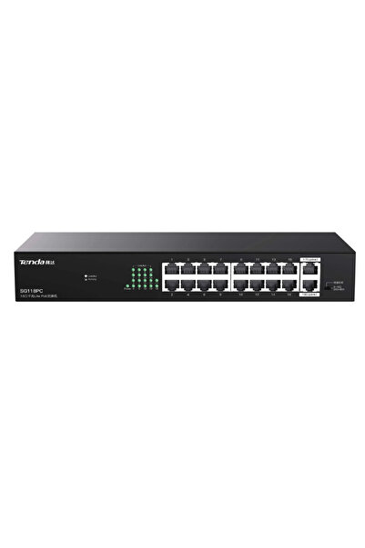 Universal Tenda 16Port Poe 150W 2Xuplink Gigabit Unmanaged Switch Sg118Pc