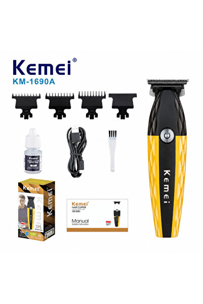 Kemei Masina de Contur Profesională KM-1690A, 7700 RPM, USB Type-C, Lamă T di...
