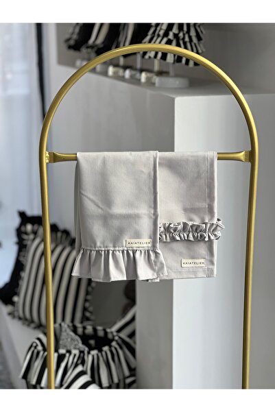 KaiAtelier 2Li Moonlit Linen Ruffled Tea Towel / Oven Cover Set