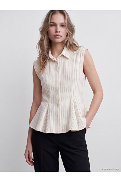 LC Waikiki Esvab • Modern & Distinctive Striped Pleated Women's Shirt