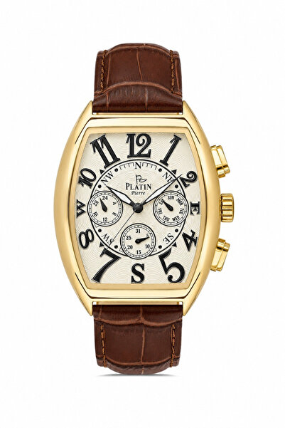 Platin Pierre Hds-1293Gb-O1 Leather Cord Functions Active Men's Wristwatch