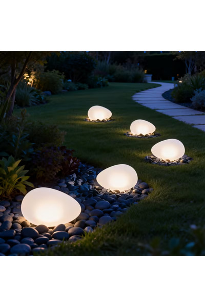 OEM Lămpi solare LED mini, în formă de pietricică, în formă de ou, 14 × 10 × ...