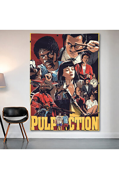 Geek Cultcha ملصق جداري من Pulp Fiction مصنوع من قماش الساتان عالي الجودة