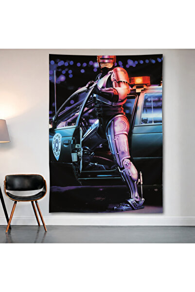 Geek Cultcha Robocop Wall Covering Wall Tapestry First Quality Satin Fabric P...