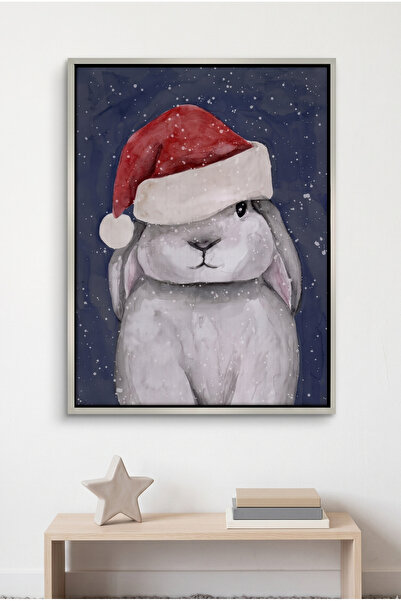 Jasmine Art Christmas Bunny Kids Wall Art | Portrait Framed Canvas Print | Lu...