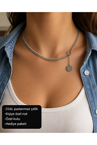 HER ŞEY NOTA www.herseynota.com Lumessia Sparkling Double Row Stone Choker Ne...