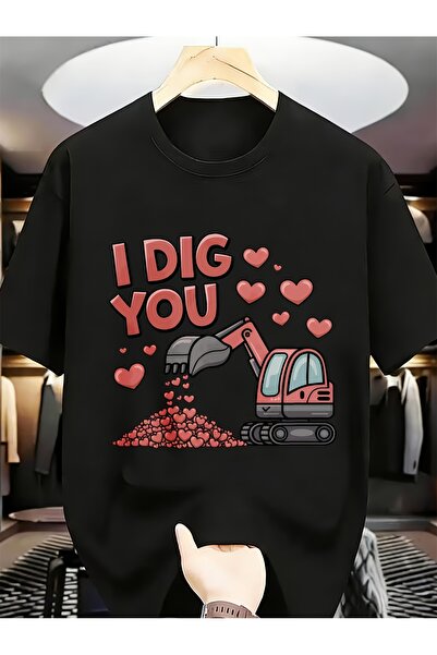 135 I Dig You Valentine's Day Gift Spring Summer Funny Unique Cotton Tees Rou...
