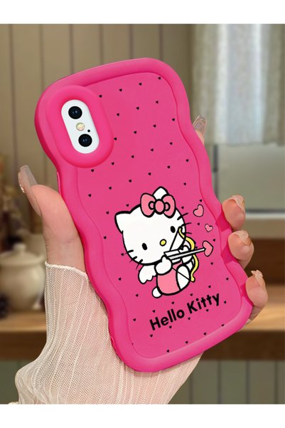 Hontinga iPhone X Compatible Case with Camera Protector Red Silicone Couple P...