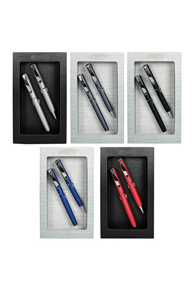 CRESCO Set stilou si pix Aston, stilou cu penita + pix cu clic, cu etui cadou...