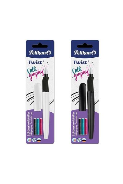 Pelikan Stilou pentru caligrafie Twist P457, varf 1.5mm, ergonomic, set 3 car...