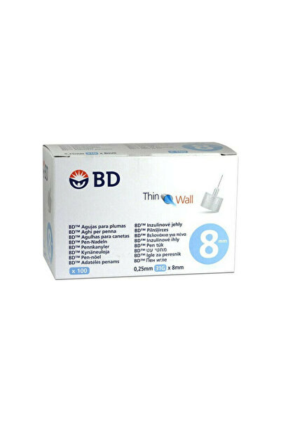 Bd | Thin Wall | Βελονάκια για Πένα Ινσουλίνης 0.25mm 31G x 8mm | 100 τεμ