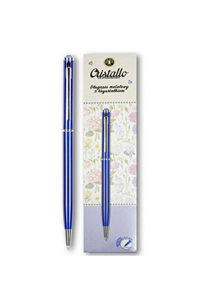 Penmate Pix metalic/instrument de scris Cristallo, cu cristal swarovski, bleu...