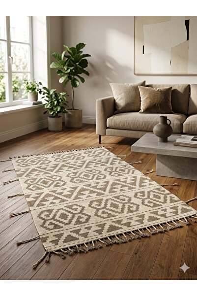DOGANLAR ANTIQ MİRAS El Dokuma 4699 Kahve Kök Boya Yün Kilim-99x149