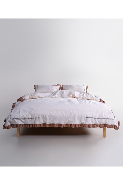 PRO Home Collection Çift Kişilik Nakışlı Nevresim Takımı Pamuklu Çeyizlik Pre...