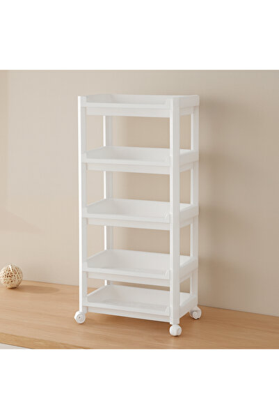 Genel Markalar 5 Katlı Tekerlekli Sepet Organizer Raf Ünitesi (355x220x850 mm)