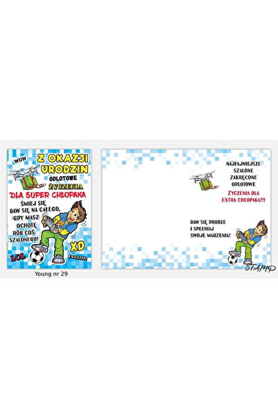 STAMP Felicitare aniversara / card Young B6 model 029, cu plic, format 178x12...