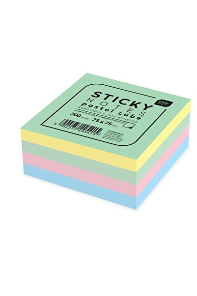Interdruk Set 300 notite adezive, Interdruk, 75x75mm, Multicolor