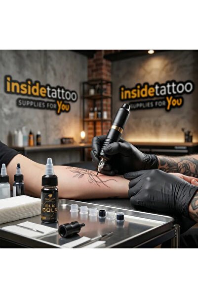 panthera Cerneală neagră pentru tatuaje, Negru Auriu, 30 ml, pigment premium, REACH