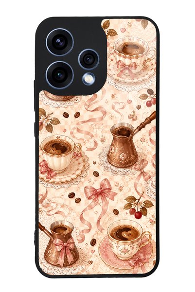 Spoyi Oppo Reno 15 Glossy Phone Case with Blush Coffee Bow Design