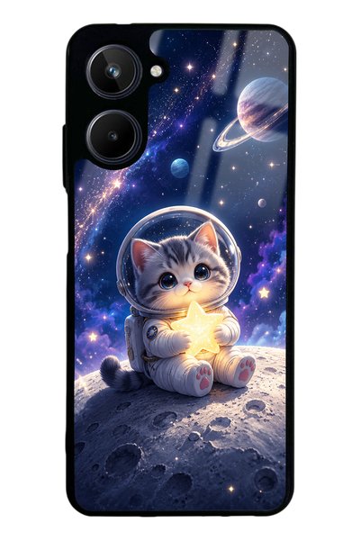 Spoyi Realme 10 Starlight Space Kitty Design Glossy Phone Case