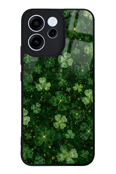 Spoyi Oppo Reno 15F Emerald Lucky Clover Tasarımlı Glossy Telefon Kılıfı