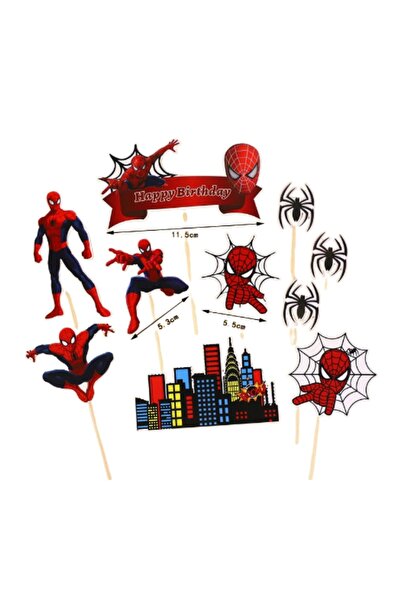 Baloane Vesele Set 10 Toppere Tort Spiderman si Decor Oras pentru Aniversari ...