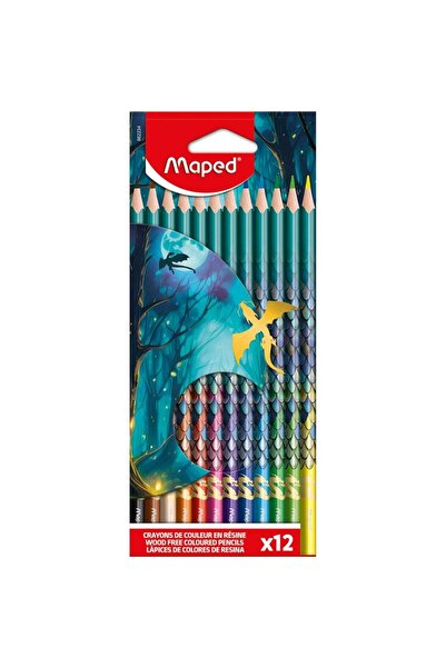 Maped Creioane colorate Dragon, triunghiulare, cu nucleu din rasina (fara lem...