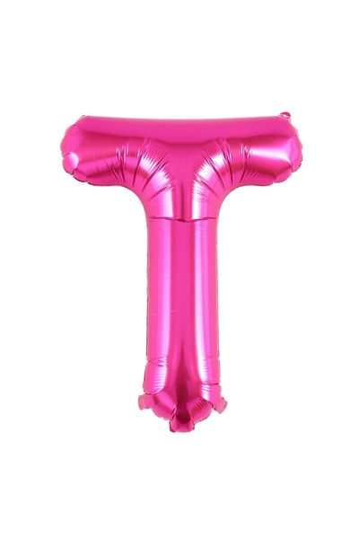 Baloane Vesele Balon Folie Litera T Roz 40 cm LTR7-T