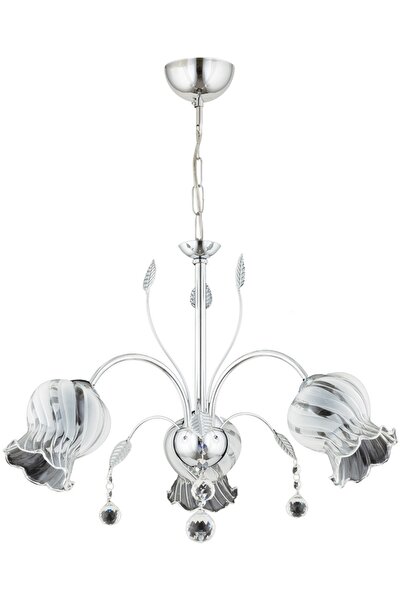 Avonni AV-65236-3K Krom Kaplama Modern Avize E27 Metal Kristal H: 65 cm, Ø: 5...
