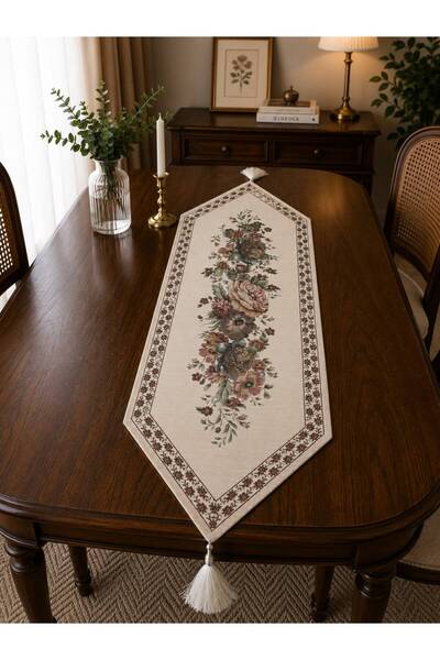 Yeshome Collection Βίντατζ Μπουκέτο 35x140 Υφαντός Διάδρομος Ταπετσαρίας με Φ...