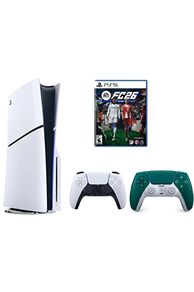 Sony Playstation 5 slim cdli + 2.kol Dualsense Alpine Green + FC26 ( İthalatç...