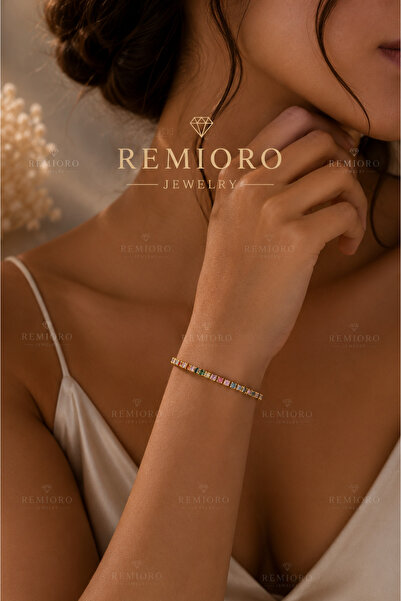 REMIORO Елегантна златна тенис гривна с блестящи циркони – 4 цветови опции за...