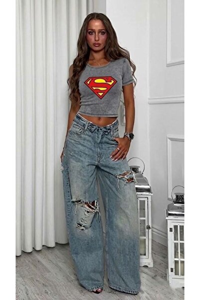 DENİKK Trend Oversize Washed Vintage Effect Retro Short Sleeve T-Shirt