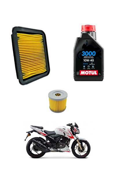 MOTOHANE Tvs Apache Rtr 200 Motul Bakım Seti Hava Filtresi ve Yağ Filtresi Set