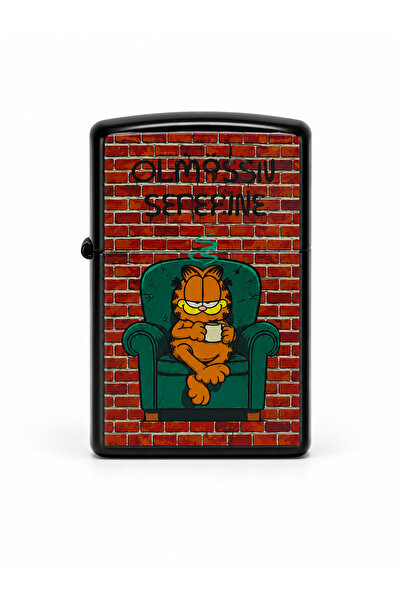 ONRSTORE Baskılı Benzinli Metal Çakmak – Klasik Kapaklı Doldurulabilir Çakmak