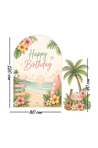 Nice events Hawaii konsept ayaklı pano seti doğum günü pano seti