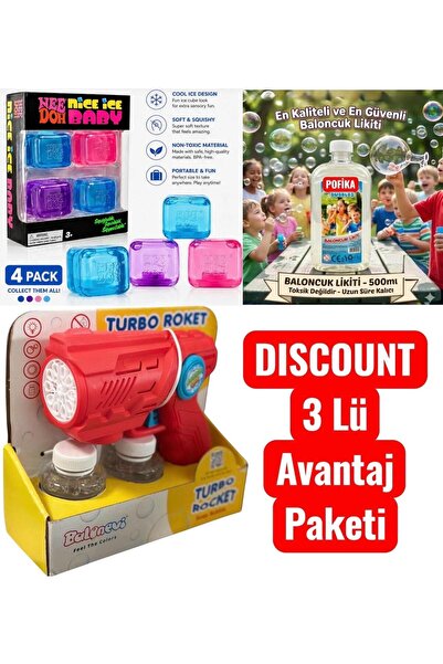 Pofika Needoh Nice Baby İce Cube 4 lü Squishy Jel Stres Atma Oyuncağı, Turbo ...