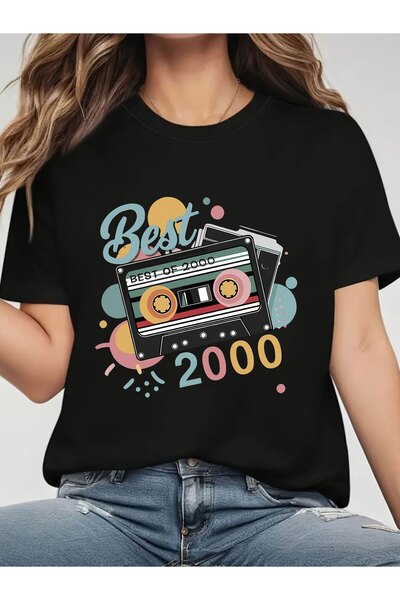 12 HERTZ تي شيرت نسائي مطبوع عليه أفضل تصميمات شريط كاسيت لعام 2000 |   قميص ...