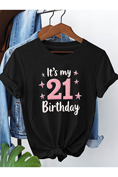 En22 Party - It'S My 21St Birthday. Women'S Spring Summer T-Shirt with Printe...
