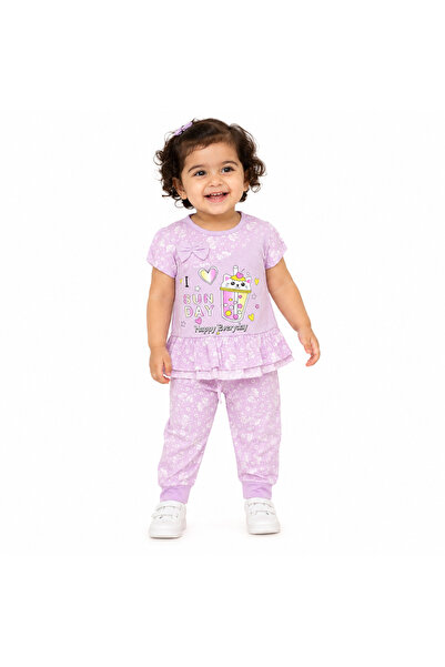 Generic Girls' Set 2 Pieces Top and Pant Printed 2 Years Old Baby Girl Clothes