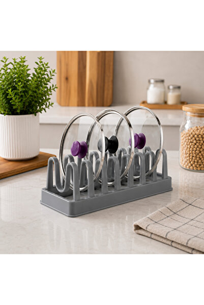 kitchen soft 6 Bölmeli Tencere Kapak Düzenleyici Tabak Organizeri Tabak Düzen...