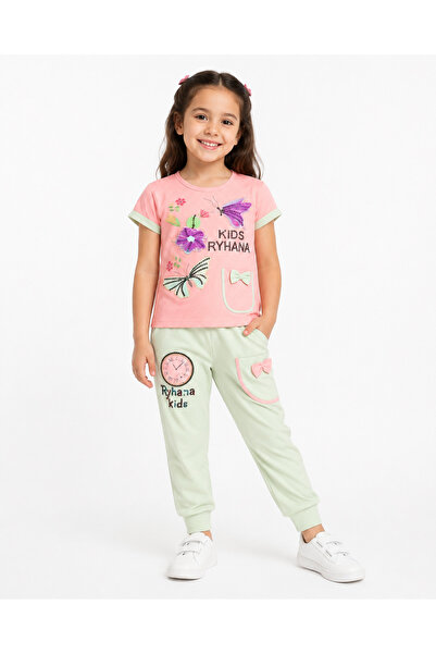 Generic Girls' Set, Shirt and Pants, 6-12 Years Old |   Butterflies and Flowe...