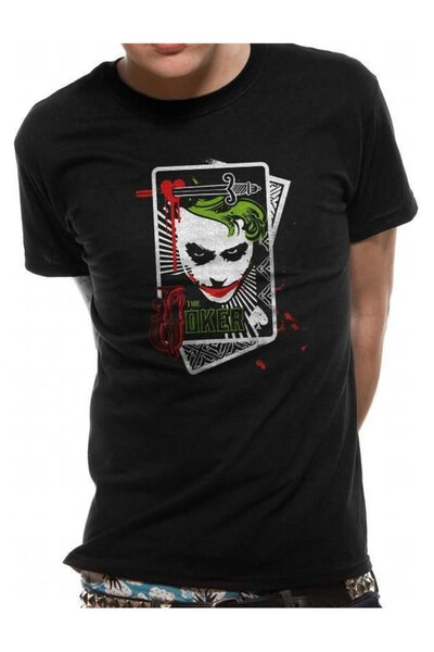 CID Tricou barbati CID, The Dark Knight, negru, cu carte de joc, XL INTL