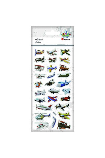 Titanum Set 28 stickere decorative, Titanum, Model avioane, 3D, Multicolor