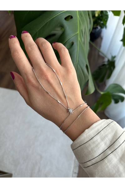ringbox Gümüş Renkli Çubuklu Yıldız Şahmeran