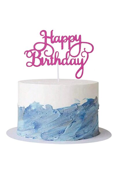 OEM Decoratiuni pentru tort, Happy Birthday, roz, set 50 buc