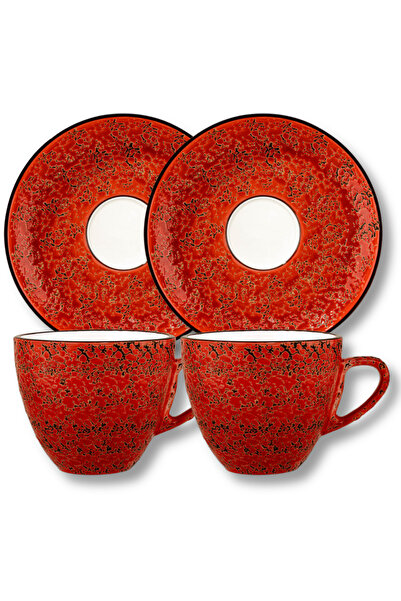 WILMAX ENGLAND Set 2 cești cafea porțelan Colorboom, Roșu, 300 ml, Wilmax