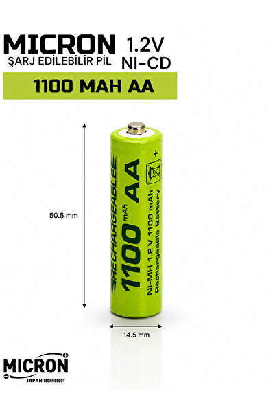 Micron AA 1100 mAh 1.2V Ni-CD Şarj Edilebilir Kalem Pil (1 Adet)