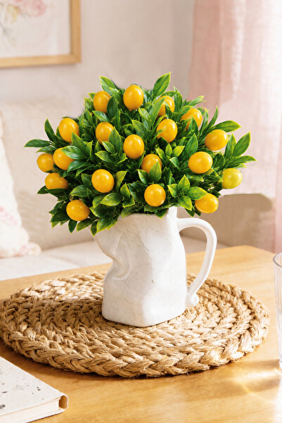 H&E LUXURY DESIGN 5 Dallı 10 Limonlu Demet Yapay Çiçek