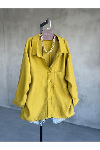 By Pakize Premium Düşük Omuzlu Oversize Gömlek